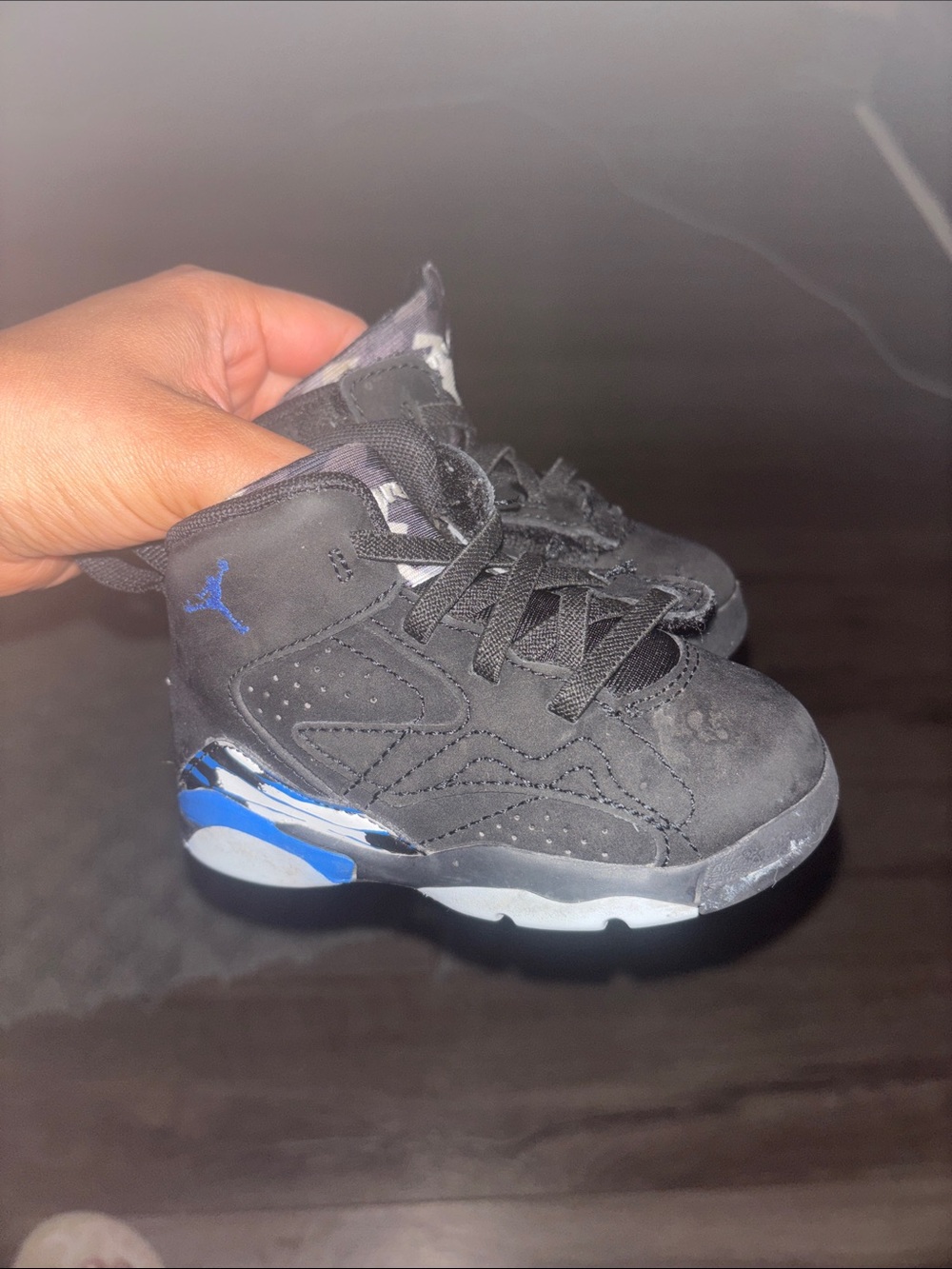 Jordan toddler Black and Blue High-Top Sneakers